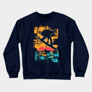 surfing board with sunset for summer Crewneck Sweatshirt